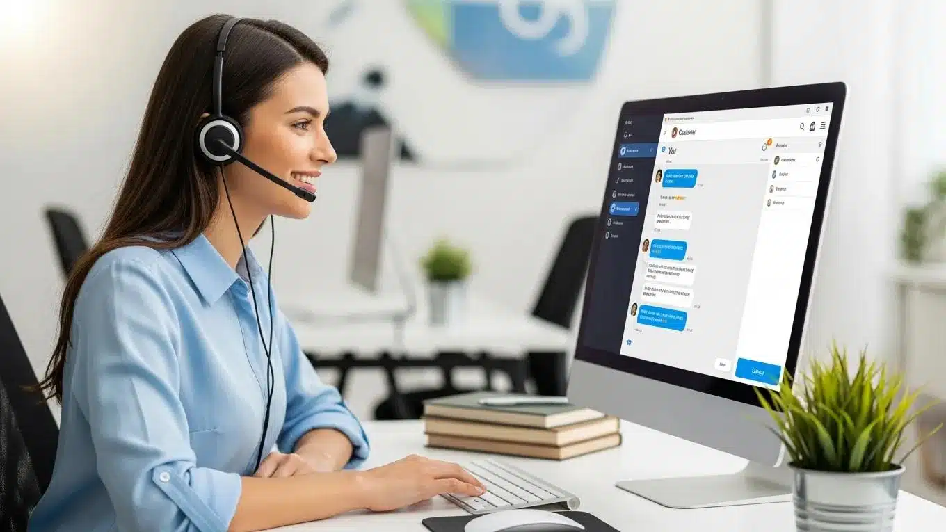 AI Website Builder With Expert Support: What Sets WP Support Lab Apart 1 Customer support representative assisting a client through chat support