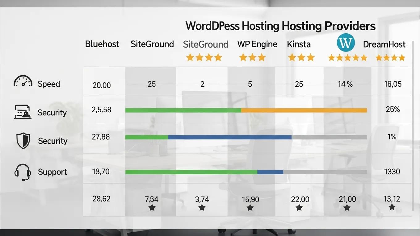 Comparison of top WordPress hosting providers highlighting key features for small businesses