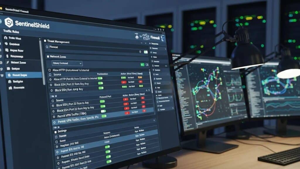 Firewall configuration interface displaying settings for enhanced WordPress site security