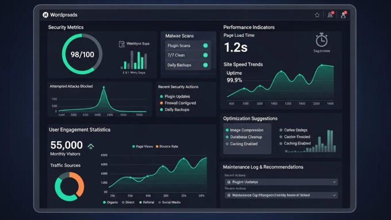Blog 4 Overview of WordPress maintenance benefits with security and performance metrics