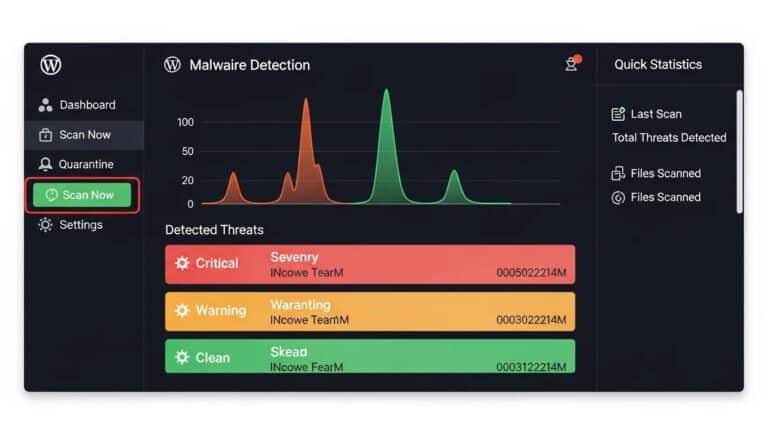 Blog 1 WordPress malware detection interface highlighting security scan results