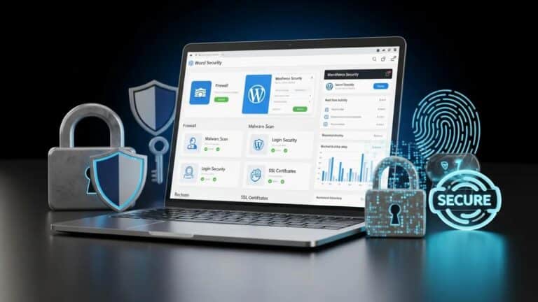 Blog 6 WordPress security dashboard showcasing essential plugins and features for website protection