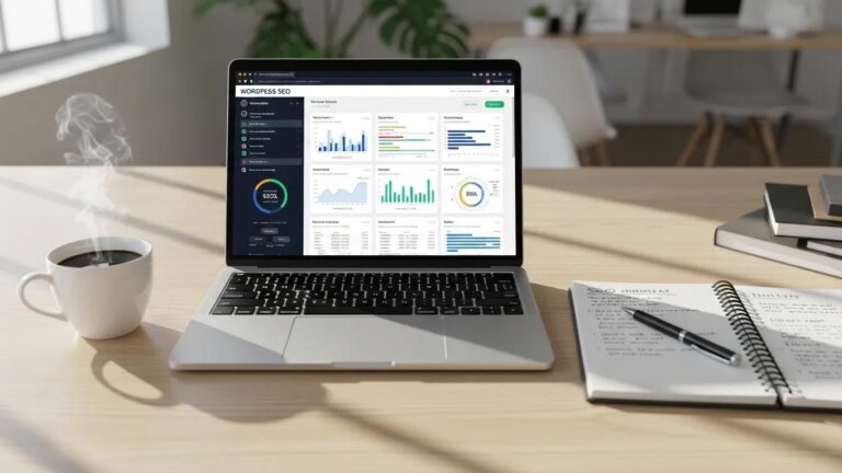 Blog 5 WordPress SEO dashboard showcasing optimization tools and metrics