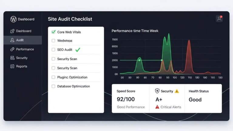 Blog 8 WordPress site audit checklist and performance overview dashboard