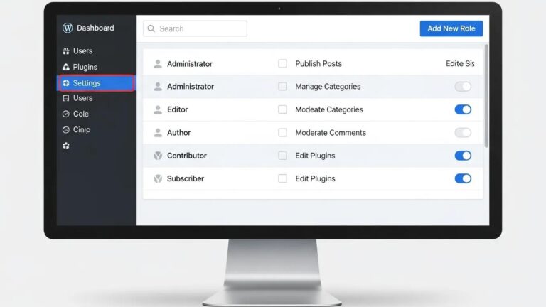 Blog 1 WordPress user role management dashboard illustrating various user roles and permissions